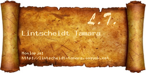 Lintscheidt Tamara névjegykártya